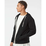 PRM90HTZ Independent Trading Co. Heathered French Terry Full-Zip Hooded Sweatshirt Black