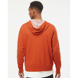 PRM90HTZ Independent Trading Co. Heathered French Terry Full-Zip Hooded Sweatshirt Burnt Orange Heather