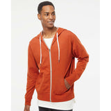 PRM90HTZ Independent Trading Co. Heathered French Terry Full-Zip Hooded Sweatshirt Burnt Orange Heather