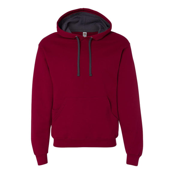 SF76R Fruit of the Loom Sofspun® Hooded Sweatshirt Cardinal