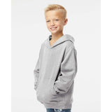 SS4001Y Independent Trading Co. Youth Midweight Hooded Sweatshirt Grey Heather