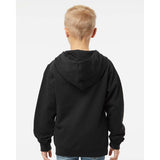 SS4001YZ Independent Trading Co. Youth Midweight Full-Zip Hooded Sweatshirt Black