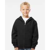 SS4001YZ Independent Trading Co. Youth Midweight Full-Zip Hooded Sweatshirt Black