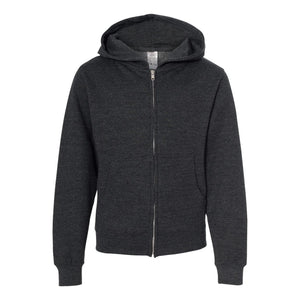 SS4001YZ Independent Trading Co. Youth Midweight Full-Zip Hooded Sweatshirt Charcoal Heather