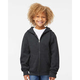 SS4001YZ Independent Trading Co. Youth Midweight Full-Zip Hooded Sweatshirt Charcoal Heather