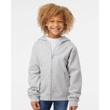 SS4001YZ Independent Trading Co. Youth Midweight Full-Zip Hooded Sweatshirt Grey Heather