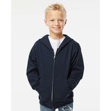 SS4001YZ Independent Trading Co. Youth Midweight Full-Zip Hooded Sweatshirt Navy