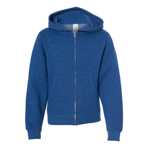 SS4001YZ Independent Trading Co. Youth Midweight Full-Zip Hooded Sweatshirt Royal Heather