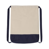 8876 Liberty Bags Drawstring Backpack Natural/ Navy