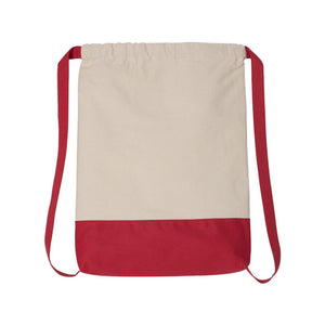 8876 Liberty Bags Drawstring Backpack Natural/ Red