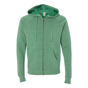 PRM33SBZ Independent Trading Co. Special Blend Raglan Full-Zip Hooded Sweatshirt Sea Green