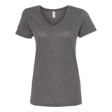 392 Anvil Women's Featherweight V-Neck T-Shirt Heather Dark Grey