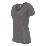 392 Anvil Women's Featherweight V-Neck T-Shirt Heather Dark Grey