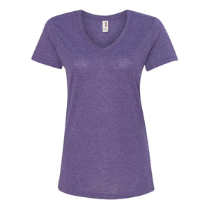 392 Anvil Women's Featherweight V-Neck T-Shirt Heather Purple