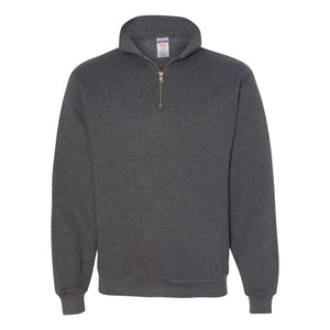 4528MR JERZEES Super Sweats NuBlend® Quarter-Zip Cadet Collar Sweatshirt Black Heather