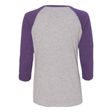 3530 LAT Women's Baseball Fine Jersey Three-Quarter Sleeve Tee Vintage Heather/ Vintage Purple