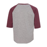 6130 LAT Youth Baseball Fine Jersey Three-Quarter Sleeve Tee Vintage Heather/ Vintage Burgundy