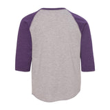 6130 LAT Youth Baseball Fine Jersey Three-Quarter Sleeve Tee Vintage Heather/ Vintage Purple