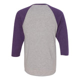 6930 LAT Baseball Fine Jersey Three-Quarter Sleeve Tee Vintage Heather/ Vintage Purple