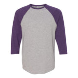 6930 LAT Baseball Fine Jersey Three-Quarter Sleeve Tee Vintage Heather/ Vintage Purple