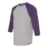 6930 LAT Baseball Fine Jersey Three-Quarter Sleeve Tee Vintage Heather/ Vintage Purple