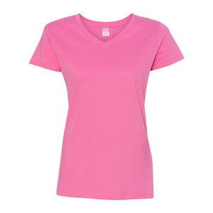 3507 LAT Women's Fine Jersey V-Neck Tee Raspberry