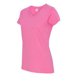 3507 LAT Women's Fine Jersey V-Neck Tee Raspberry