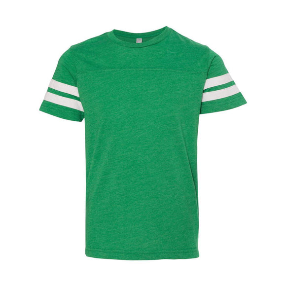 6137 LAT Youth Football Fine Jersey Tee Vintage Green/ White