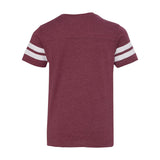 6137 LAT Youth Football Fine Jersey Tee Vintage Burgundy/ White