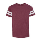 6137 LAT Youth Football Fine Jersey Tee Vintage Burgundy/ White