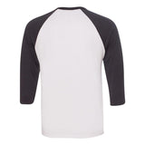 3200 BELLA + CANVAS Three-Quarter Sleeve Baseball Tee White/ Dark Grey