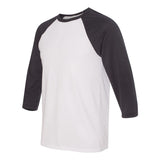 3200 BELLA + CANVAS Three-Quarter Sleeve Baseball Tee White/ Dark Grey