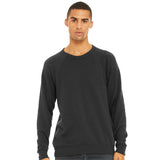 3901 BELLA + CANVAS Sponge Fleece Raglan Crewneck Sweatshirt Dark Grey