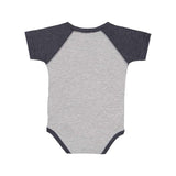 4430 Rabbit Skins Infant Baseball Fine Jersey Bodysuit Vintage Heather/ Vintage Navy