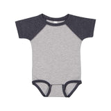 4430 Rabbit Skins Infant Baseball Fine Jersey Bodysuit Vintage Heather/ Vintage Navy