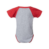 4430 Rabbit Skins Infant Baseball Fine Jersey Bodysuit Vintage Heather/ Vintage Red