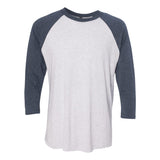 6051 Next Level Unisex Triblend Three-Quarter Raglan T-Shirt Indigo Sleeves/ Heather White Body