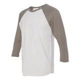 6051 Next Level Unisex Triblend Three-Quarter Raglan T-Shirt Venetian Grey Sleeves/ Heather White Body