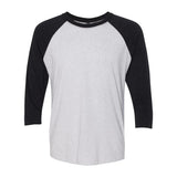 6051 Next Level Unisex Triblend Three-Quarter Raglan T-Shirt Vintage Black Sleeves/ Heather White Body