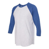 6051 Next Level Unisex Triblend Three-Quarter Raglan T-Shirt Vintage Royal Sleeves/ Heather White Body