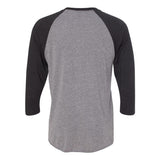 6051 Next Level Unisex Triblend Three-Quarter Raglan T-Shirt Vintage Black Sleeves/ Premium Heather Body