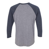 6051 Next Level Unisex Triblend Three-Quarter Raglan T-Shirt Vintage Navy Sleeves/ Premium Heather Body