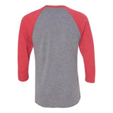 6051 Next Level Unisex Triblend Three-Quarter Raglan T-Shirt Vintage Red Sleeves/ Premium Heather Body