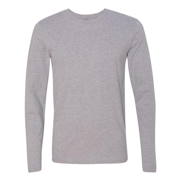 3601 Next Level Unisex Cotton Long Sleeve T-Shirt Heather Grey