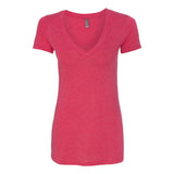 6740 Next Level Women’s Triblend Deep V-Neck T-Shirt Vintage Shocking Pink