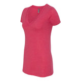 6740 Next Level Women’s Triblend Deep V-Neck T-Shirt Vintage Shocking Pink