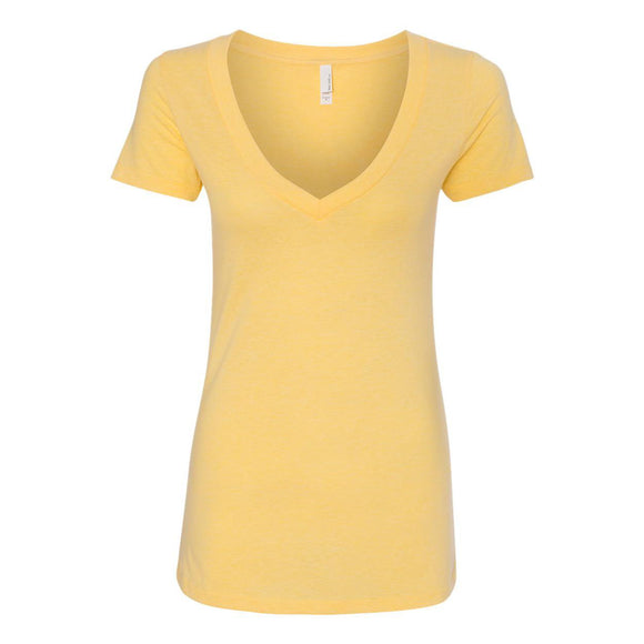 6640 Next Level Women’s CVC Deep V-Neck T-Shirt Banana Cream