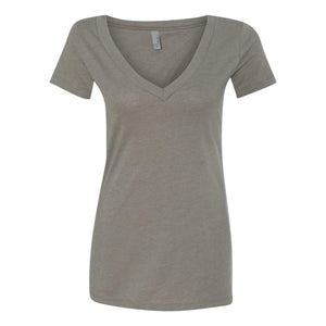 6640 Next Level Women’s CVC Deep V-Neck T-Shirt Warm Grey