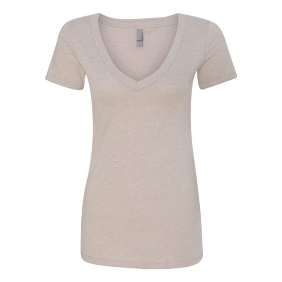 6640 Next Level Women’s CVC Deep V-Neck T-Shirt Sand