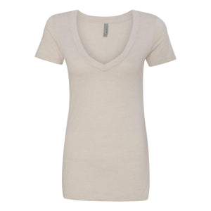 6640 Next Level Women’s CVC Deep V-Neck T-Shirt Silk